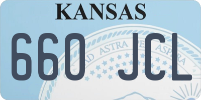 KS license plate 660JCL