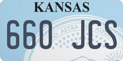 KS license plate 660JCS