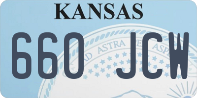 KS license plate 660JCW