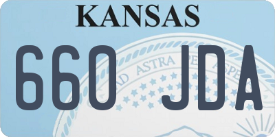 KS license plate 660JDA