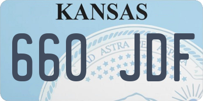 KS license plate 660JDF