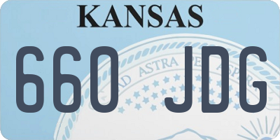 KS license plate 660JDG