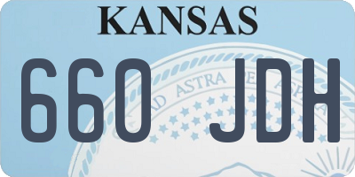 KS license plate 660JDH