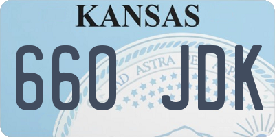 KS license plate 660JDK
