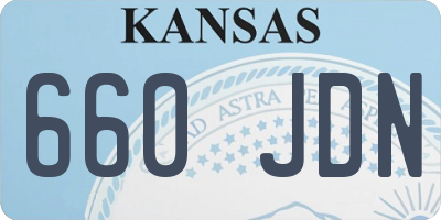 KS license plate 660JDN