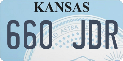 KS license plate 660JDR