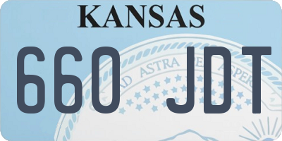 KS license plate 660JDT