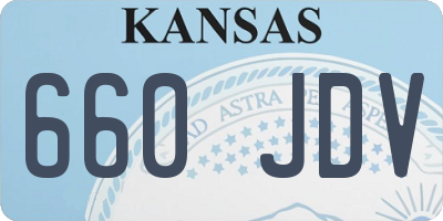 KS license plate 660JDV