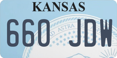 KS license plate 660JDW