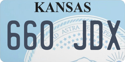 KS license plate 660JDX