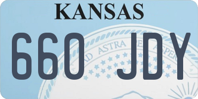 KS license plate 660JDY