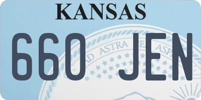 KS license plate 660JEN