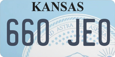 KS license plate 660JEO