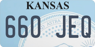 KS license plate 660JEQ