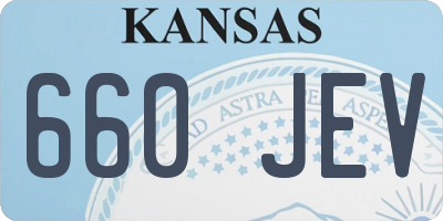 KS license plate 660JEV