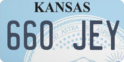 KS license plate 660JEY