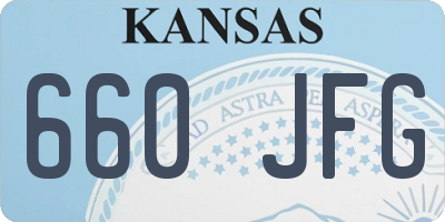 KS license plate 660JFG
