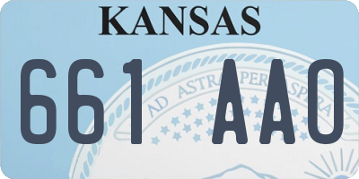 KS license plate 661AAO