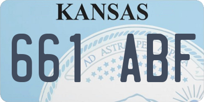 KS license plate 661ABF
