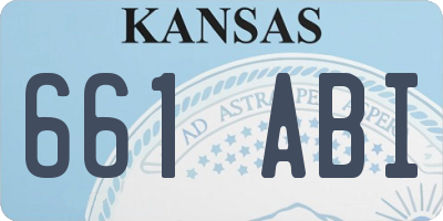 KS license plate 661ABI