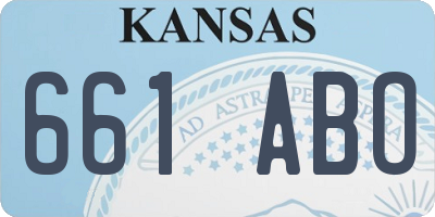 KS license plate 661ABO