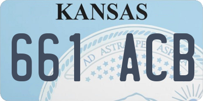 KS license plate 661ACB
