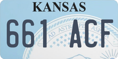 KS license plate 661ACF