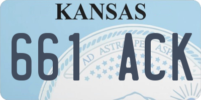 KS license plate 661ACK