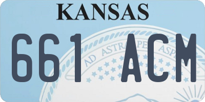 KS license plate 661ACM