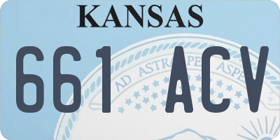 KS license plate 661ACV