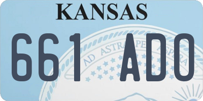 KS license plate 661ADO