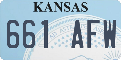 KS license plate 661AFW