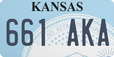KS license plate 661AKA