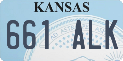 KS license plate 661ALK