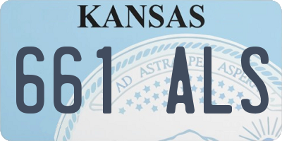 KS license plate 661ALS