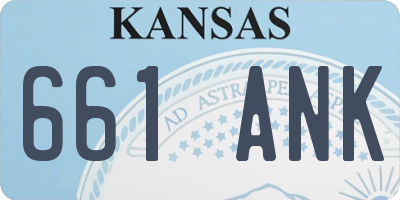 KS license plate 661ANK