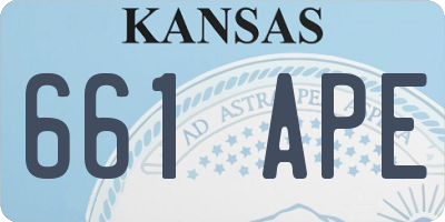 KS license plate 661APE