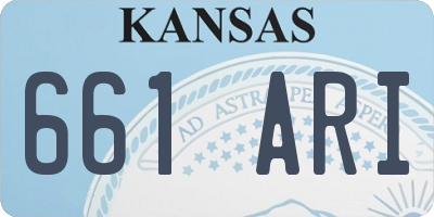 KS license plate 661ARI