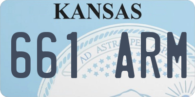 KS license plate 661ARM