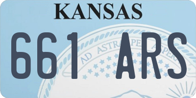 KS license plate 661ARS