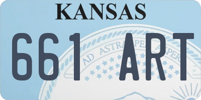 KS license plate 661ART