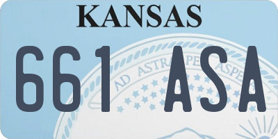 KS license plate 661ASA