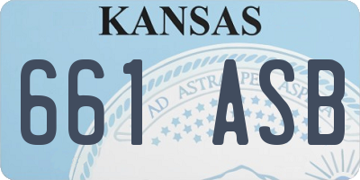 KS license plate 661ASB