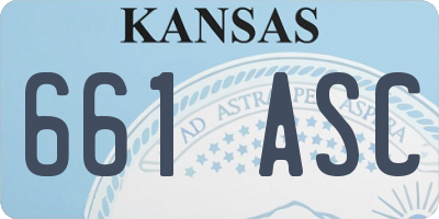 KS license plate 661ASC