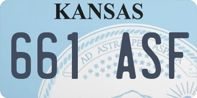 KS license plate 661ASF