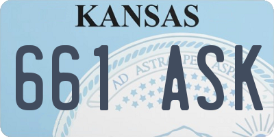 KS license plate 661ASK