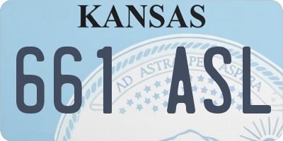 KS license plate 661ASL