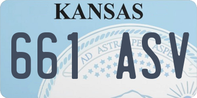 KS license plate 661ASV