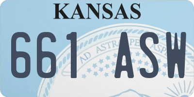 KS license plate 661ASW