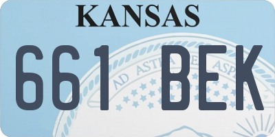 KS license plate 661BEK